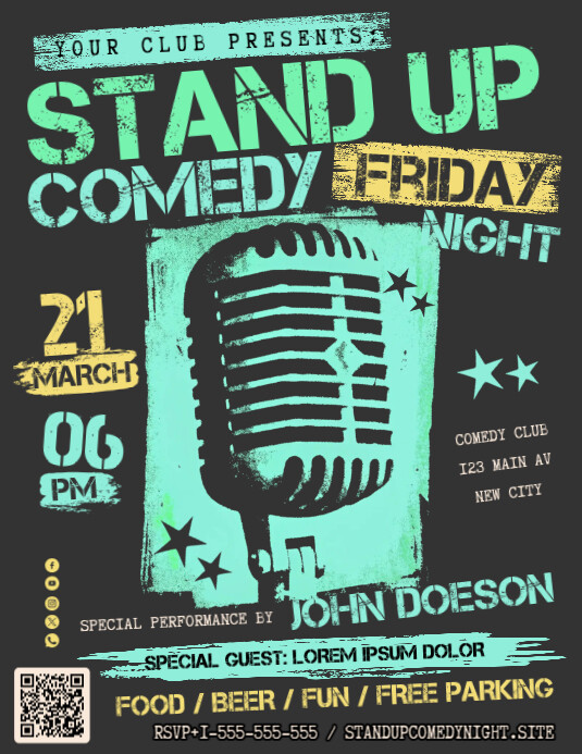 Stand Up Comedy Night Flyer Template | PosterMyWall