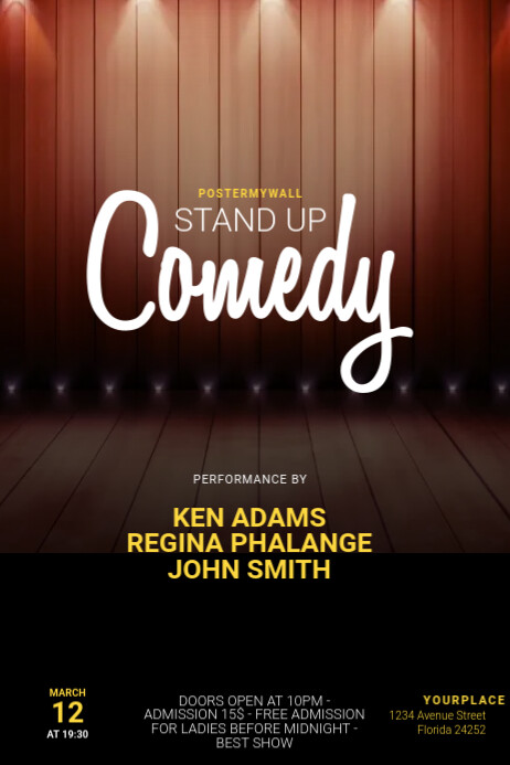 Free Comedy Poster.pdf Comedy Night Poster Template