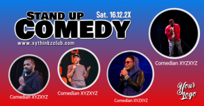 Stand up Comedy Night Show Banner Ad Anuncio de Facebook template