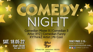 Yellow Comedy Night Event Facebook Cover Video Template