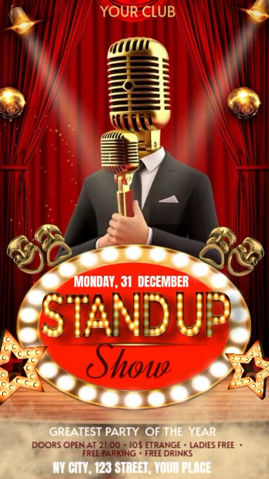 Stand-Up Comedy Show Template | PosterMyWall