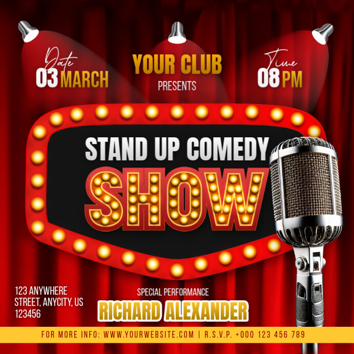 Copy of Stand Up Comedy Show Event Poster Flyer | PosterMyWall