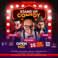 stand up comedy show flyer Instagram-bericht template
