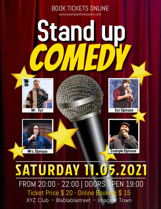 Stand up Comedy Show Flyer Template PosterMyWall