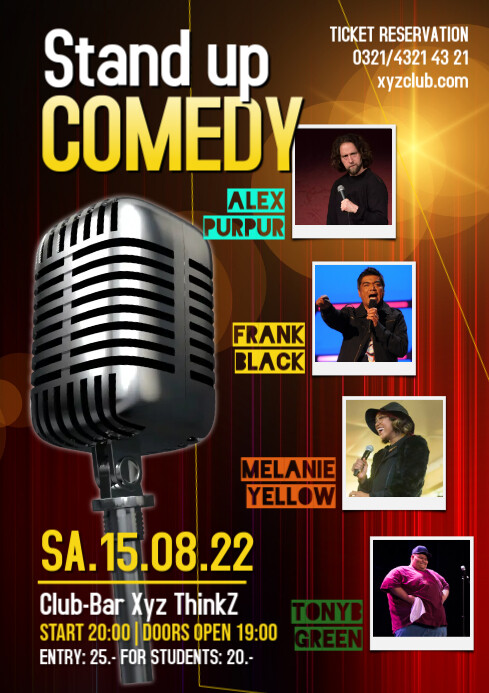 Stand Up Comedy Flyer Stand Up Comedy Flyer