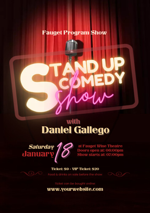 Comedy Invite stand up comedy show template | PosterMyWall