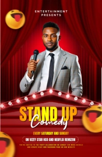 Standup comedy flyer Tabloide template