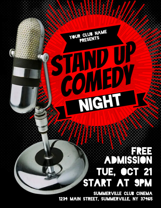 Free Comedy Poster.pdf 992+ Free Comedy Night A5 Templates | PosterMyWall
