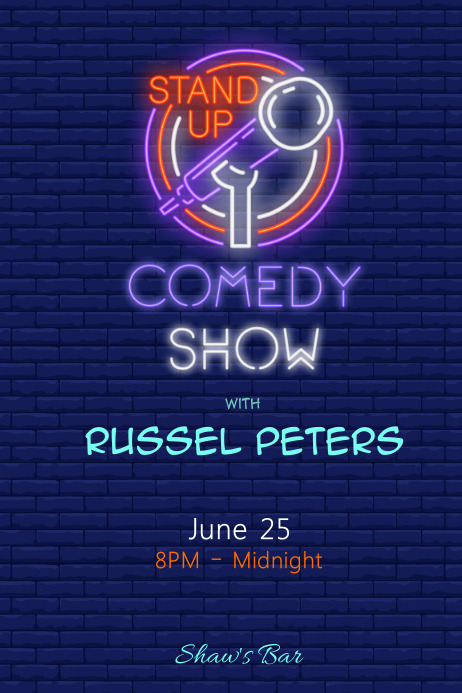 Standup Comedy Night Template | PosterMyWall