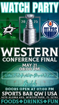 Stanley Cup 2025 - Western Conference FInal: Dallas Star vs Edmonton Oilers Watch Party Template Instagram Story