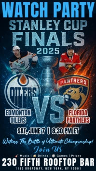 Stanley Cup Finals 2025: Edmonton Oilers vs Florida Panthers Watch Party Instagram Story Template