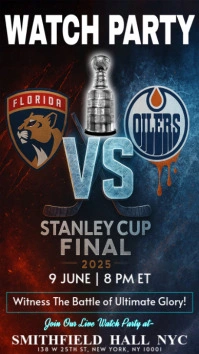 Stanley Cup Finals 2025: Florida Panthers vs Edmonton Oilers Watch Party Instagram Post Template