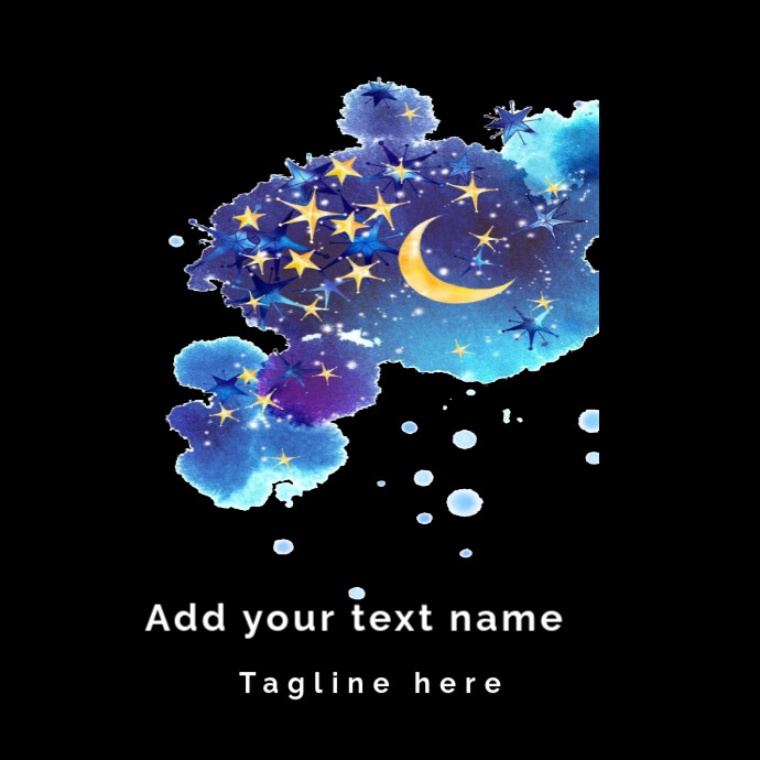 Star Moon Night Sky, Painted Night Sky, Blue And Multicolored Cloud With Stars Illustration, Waterco Logo template