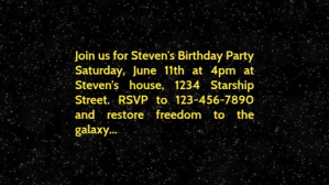 Black Galaxy Birthday Invitation Digitalt display Template