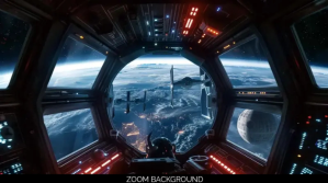 star wars sci-fi background, zoom background, Presentación (16:9) template