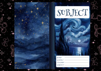 Starry Mountain & Moonlit Waters Notebook A4 template