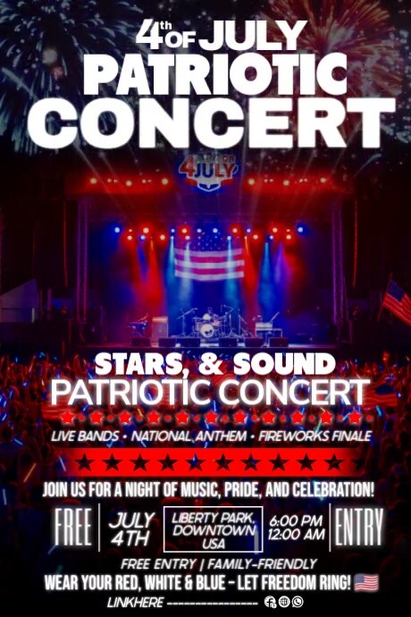 Stars & Sound: Patriotic Concert Plakat template