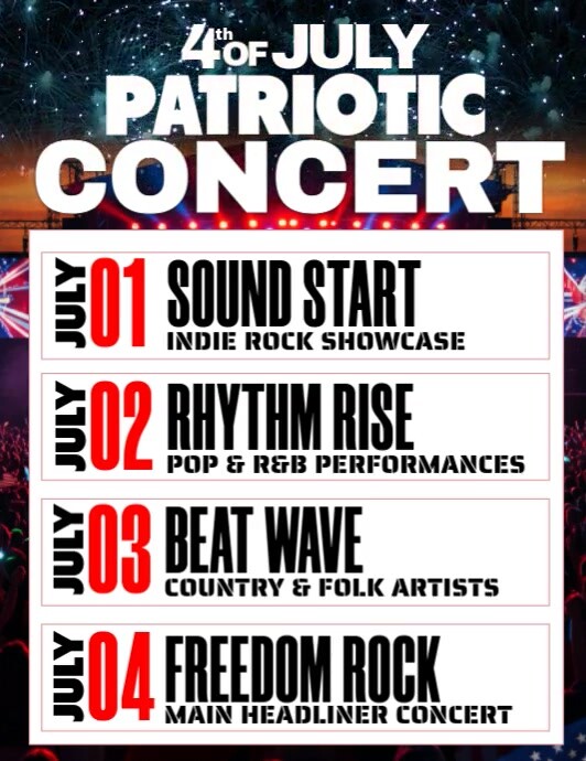 Stars & Sounds: Independence Day Concert Flyer (US Letter) template