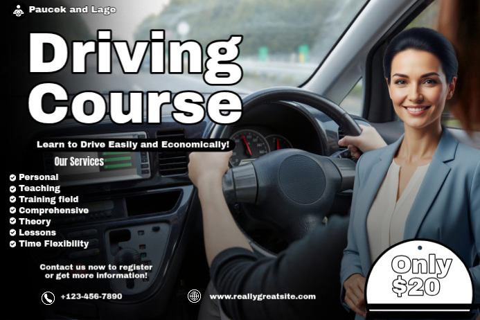 Black Driving Course Posters Template | PosterMyWall