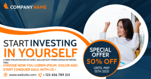 White Self-Investment Promotion Facebook Ad Template