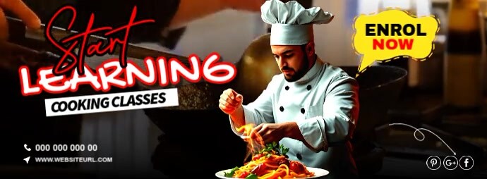 Start Learning Cooking Classes Facebook Cover Photo template