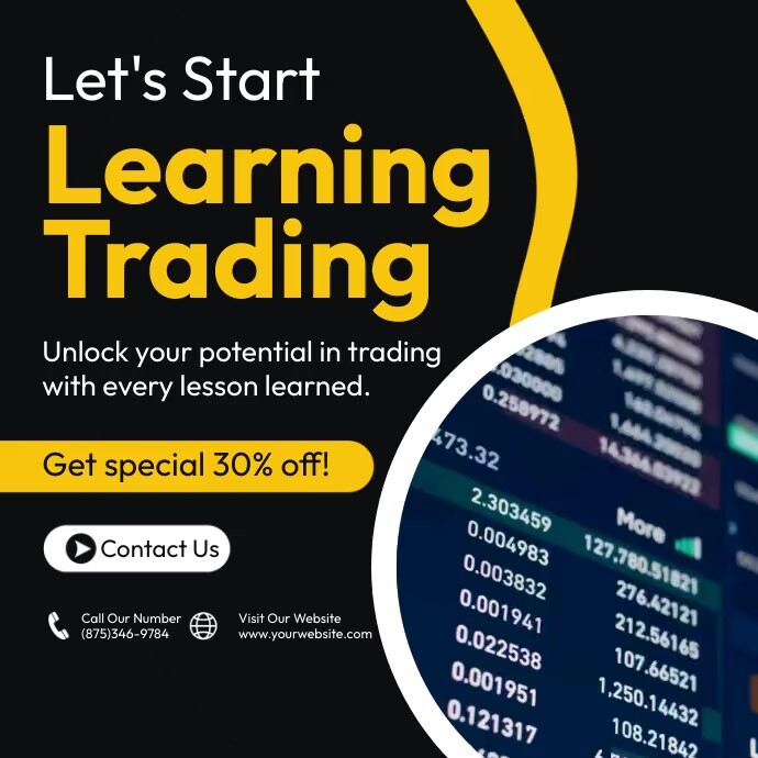 Start Learning Trading Instagram Post template