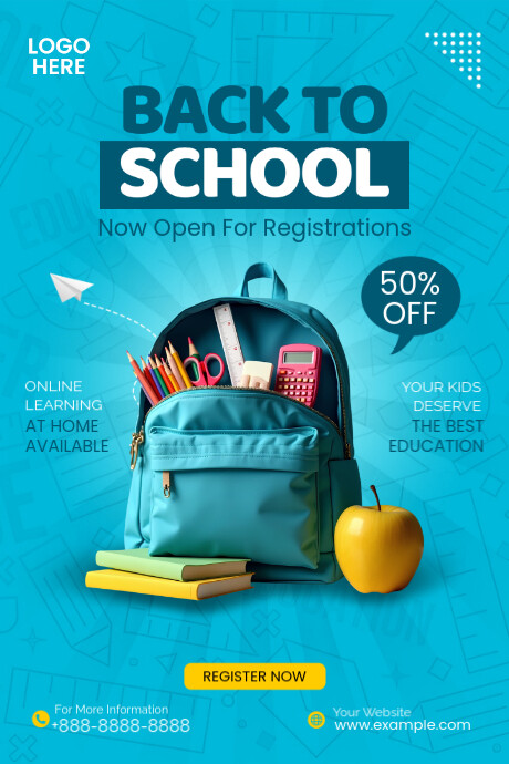 Start the School Year Right – Enroll Now! Template | PosterMyWall