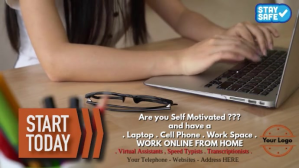 Start Today Work from Home Digitalanzeige (16:9) template