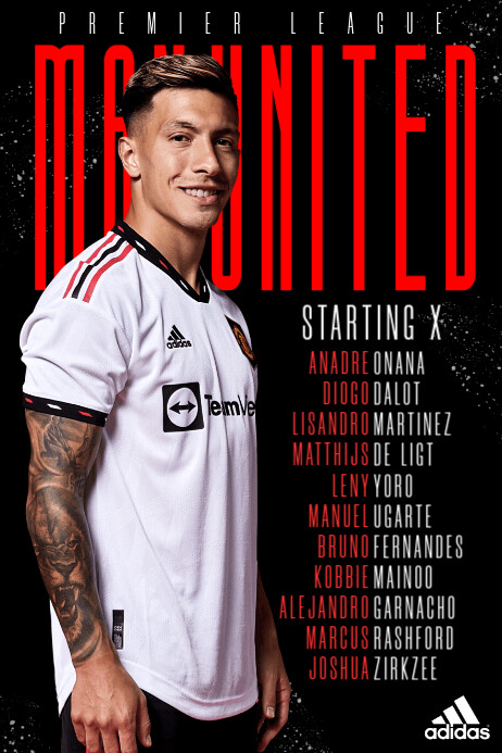 Plantilla de Starting eleven lineup soccer match | PosterMyWall