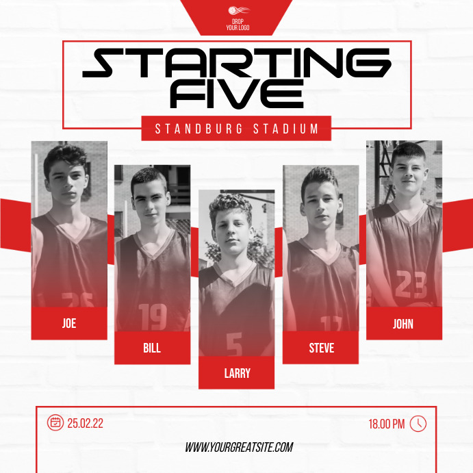 For Five Roster Starting Five Team 2022 Template | PosterMyWall