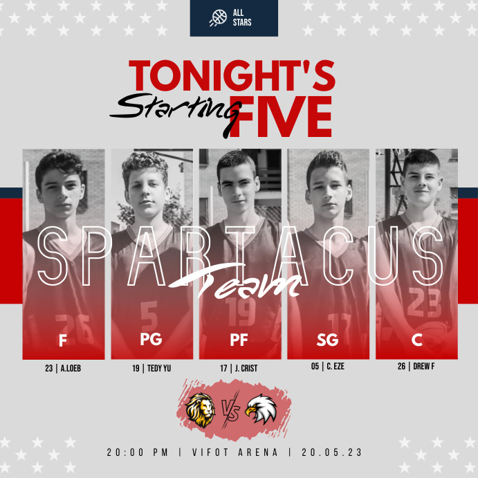 Starting Five Team 2022 Template PosterMyWall