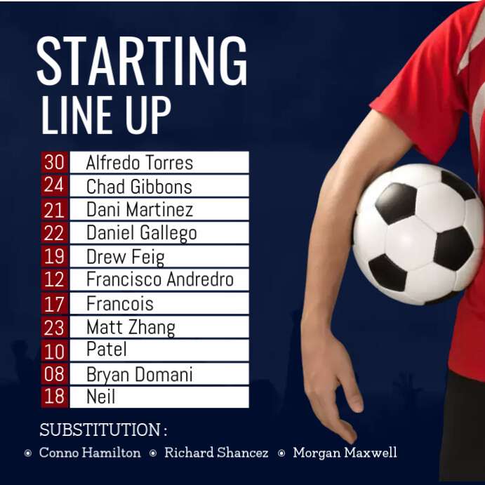 Starting Line up Template | PosterMyWall