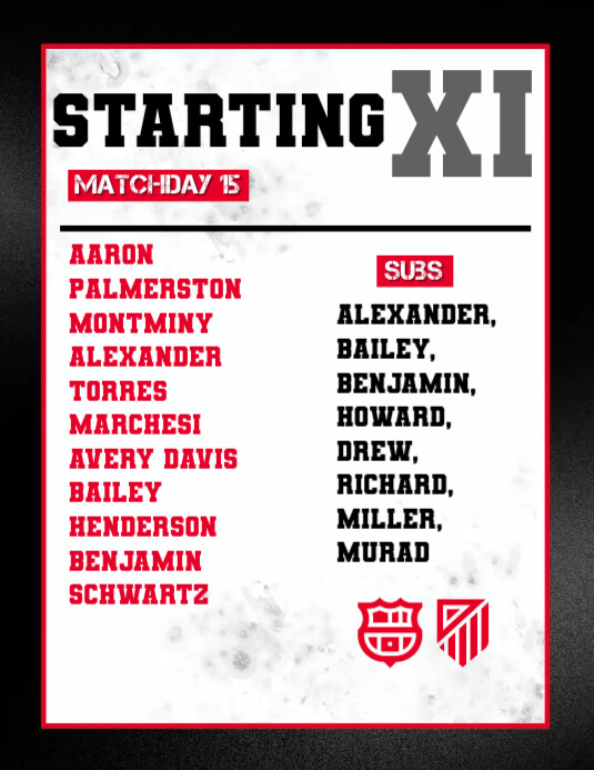 Program Line Ups Starting Line Up Template | PosterMyWall