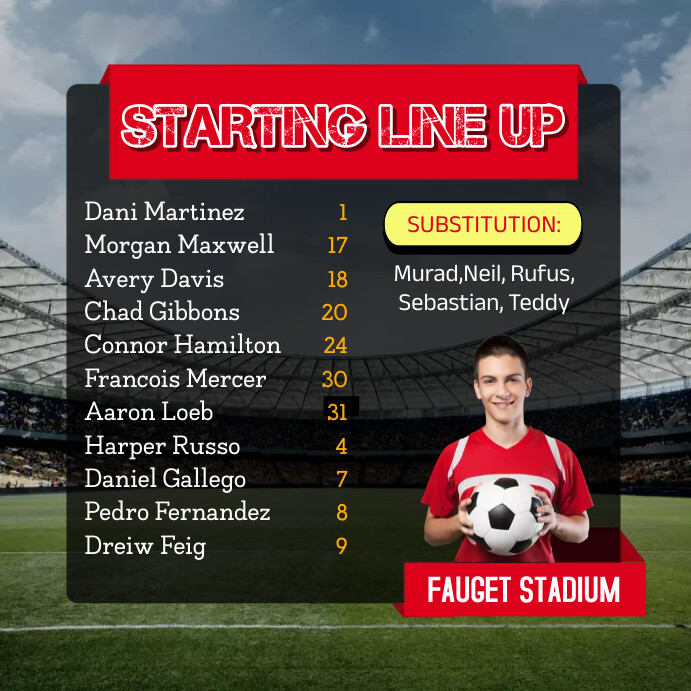 Starting Line up Template | PosterMyWall