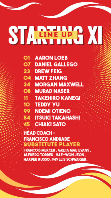 Starting Line Up Instagram Story template