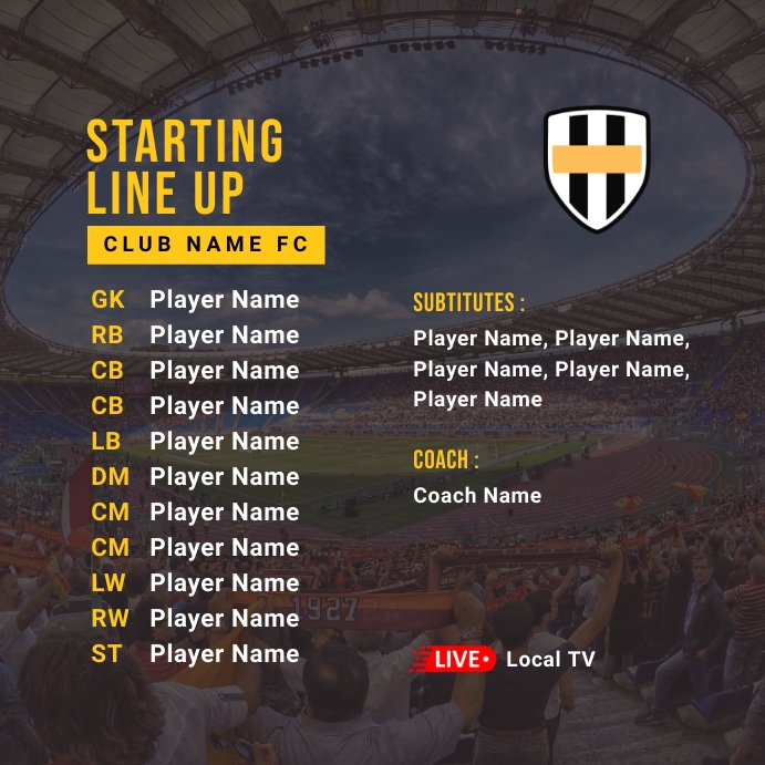 Starting Line-Up Template | PosterMyWall