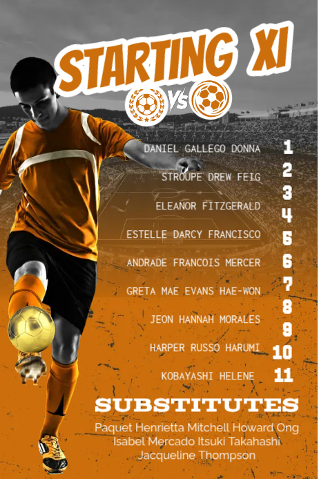 Starting Line up Template | PosterMyWall