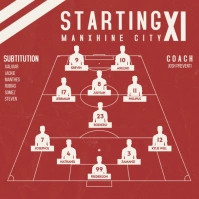Starting line up maroon design template Square (1:1)