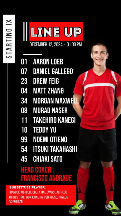 Starting Lineup Template | PosterMyWall