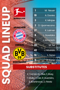 Football Starting Lineup Poster Design Template | PosterMyWall