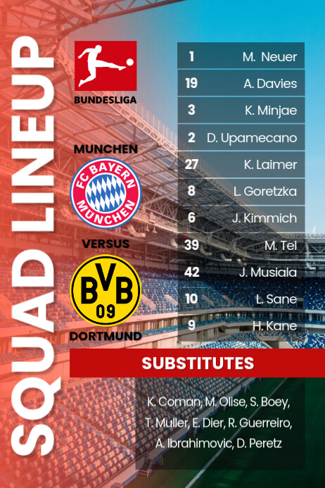 Starting Lineup Soccer Design Templates | PosterMyWall