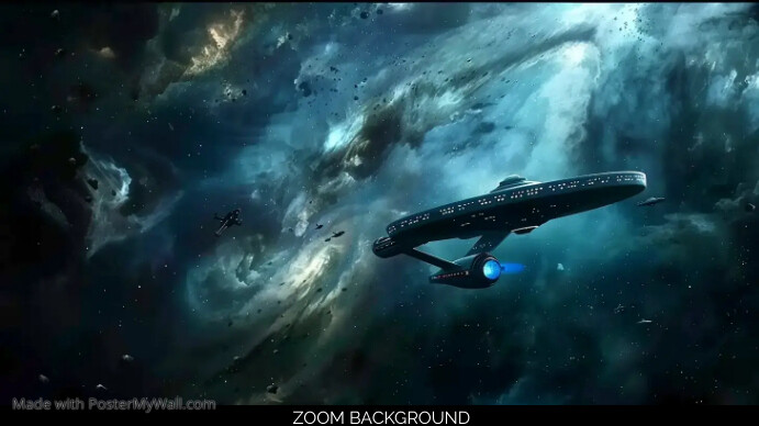startrek sci-fi background, zoom background, งานนำเสนอ Presentation (16:9) template