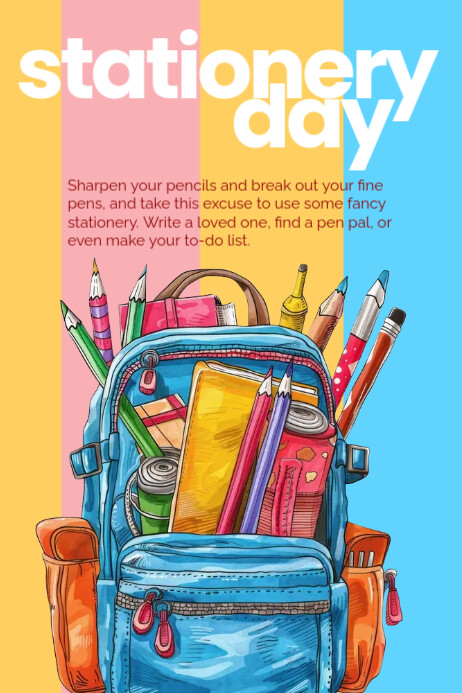 Stationery Day Poster Cartaz template