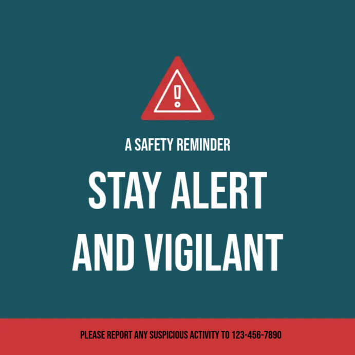 Stay Alert and Vigilant Template | PosterMyWall