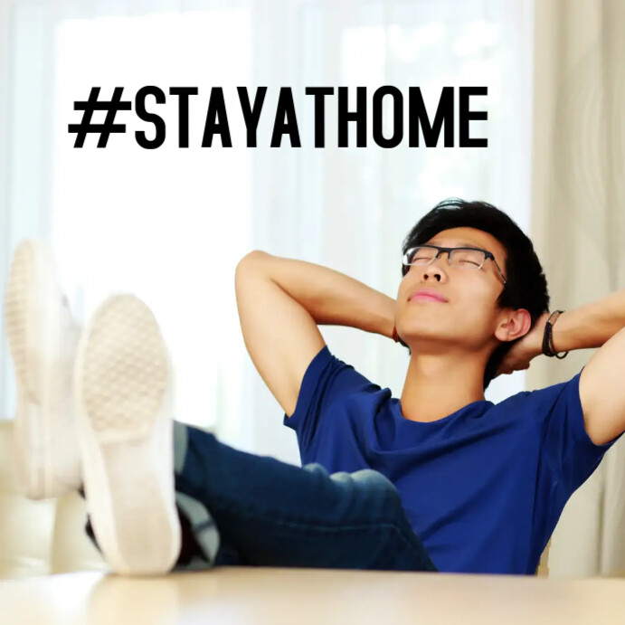 STay at Home #stayathome covid corona prevent Instagram Post template