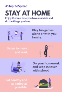 Stay at home activities Poster Póster template
