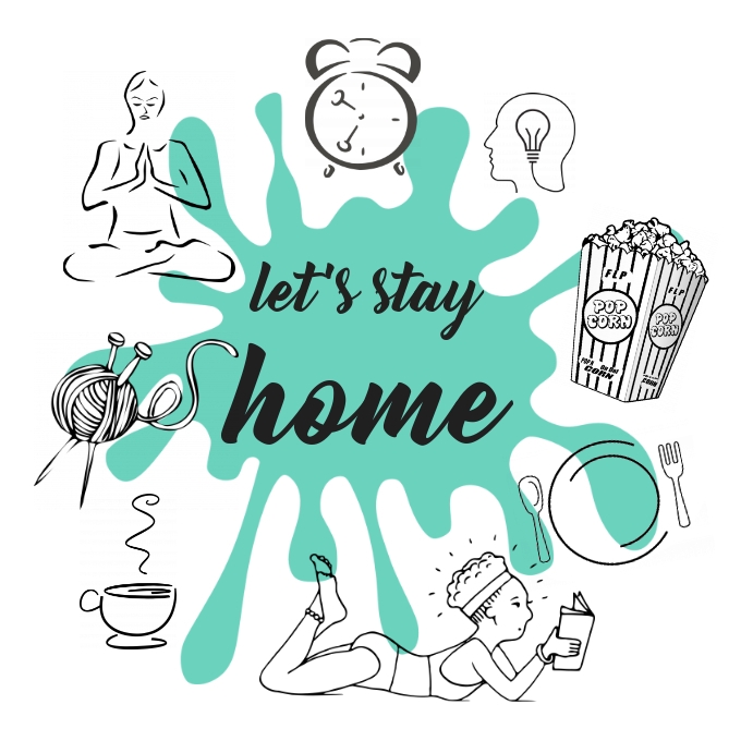 Stay at home Instagram Post template