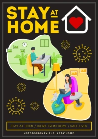 STAY AT HOME POSTER A4 template