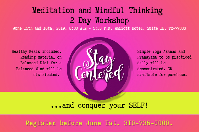 Stay Centered Work Life Balance Meditation Template | PosterMyWall