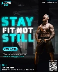 Stay Fit Strong Gym Instagram Portrait template